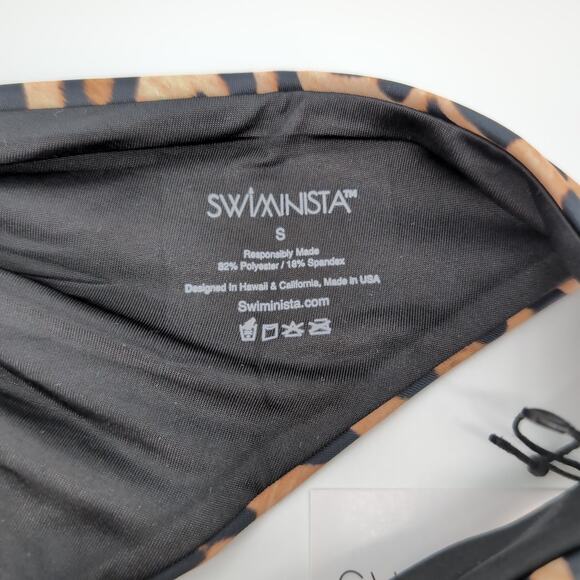 Swiminista Brave Bottom Leopard Print Bikini Bottoms Swimwear - Size S - NWT - Picture 7 of 16